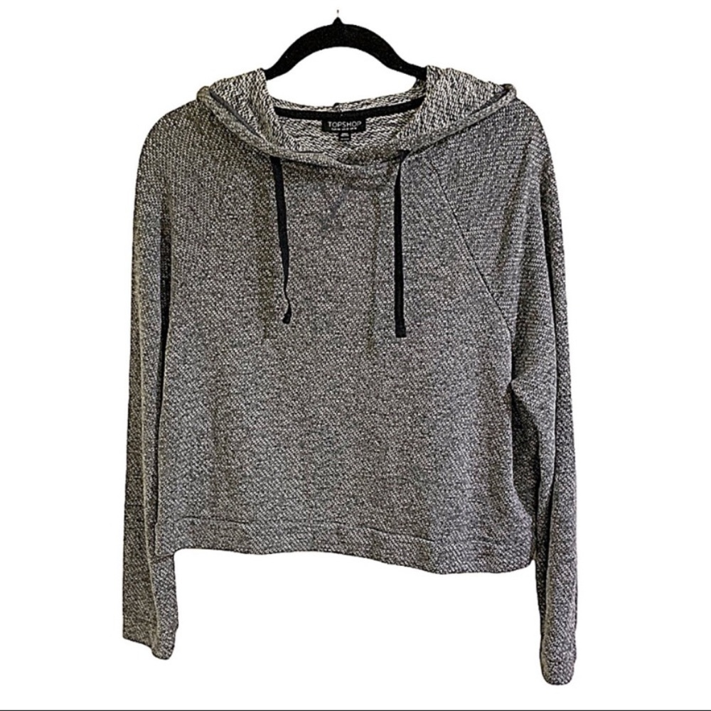Topshop Hoodie Cropped Hoodie Long Sleeves Super Soft Sweatshirt Size 12